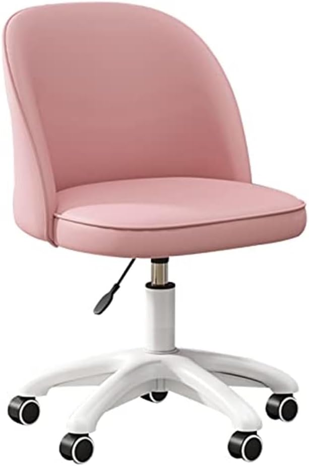 PU Leather Swivel Vanity Desk Chair, White