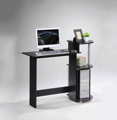 Furinno Compact Computer Desk, Walnut/Black