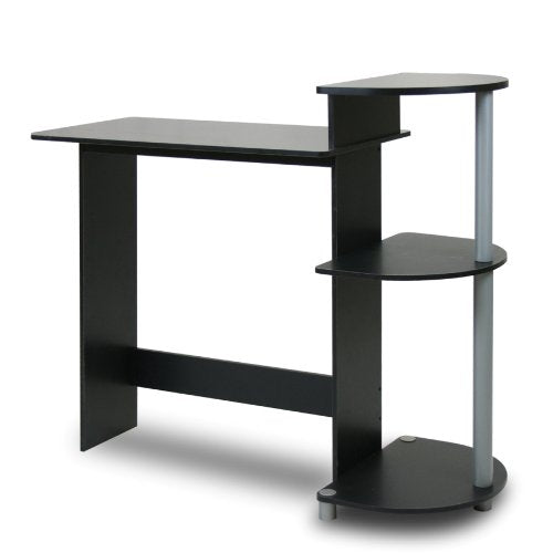 Furinno Compact Computer Desk, Walnut/Black