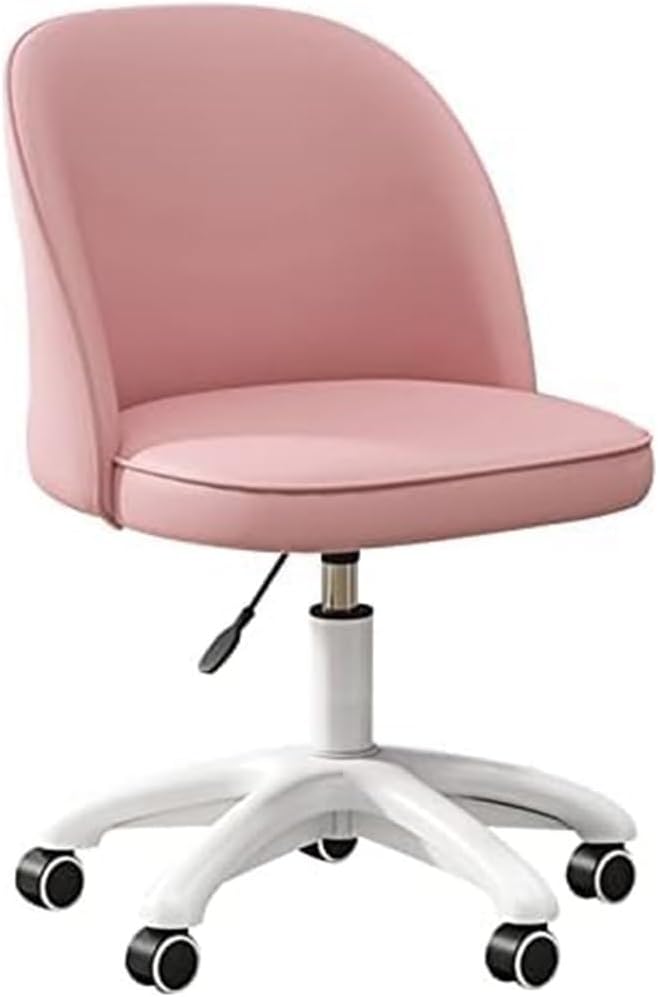 PU Leather Swivel Vanity Desk Chair, White