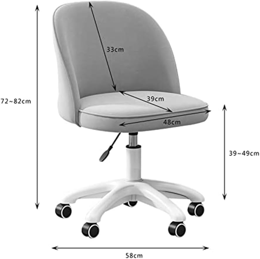 PU Leather Swivel Vanity Desk Chair, White