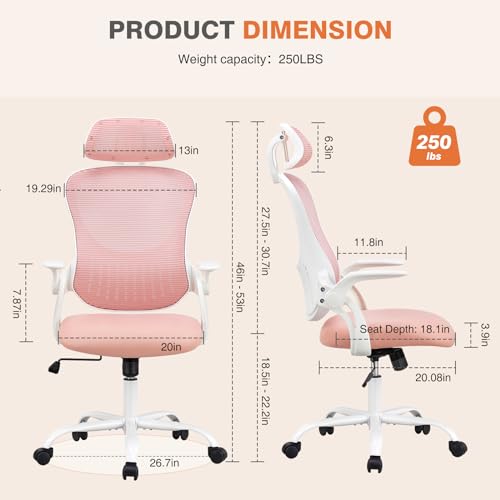 Sweetcrispy Ergonomic Mesh Office Chair, Black