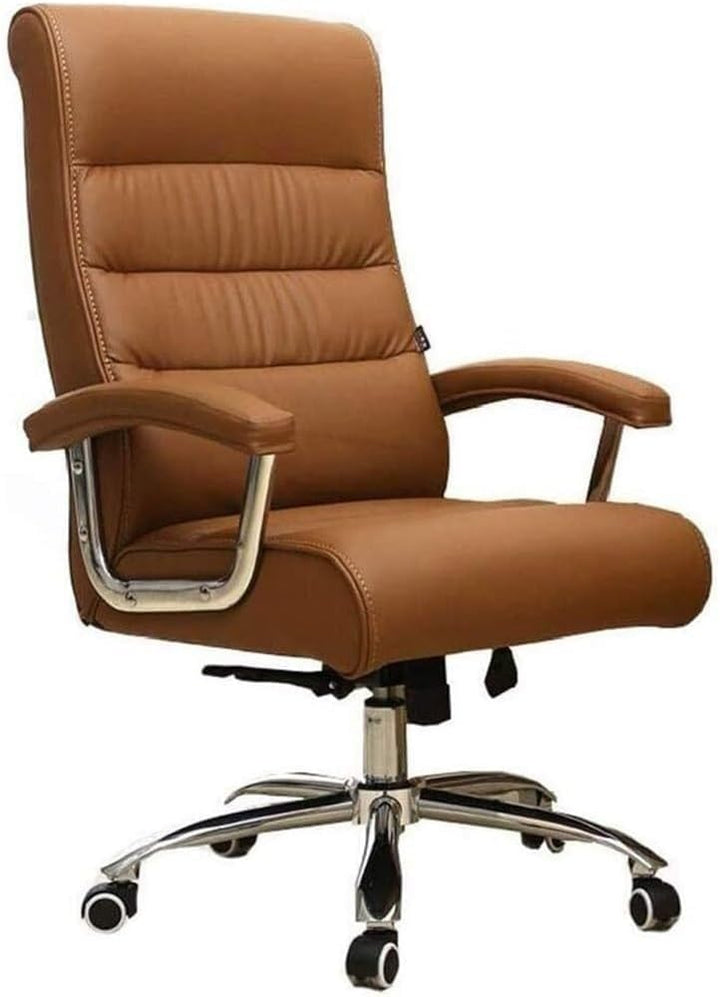 Executive Reclining Leather Office Chair, Apricot