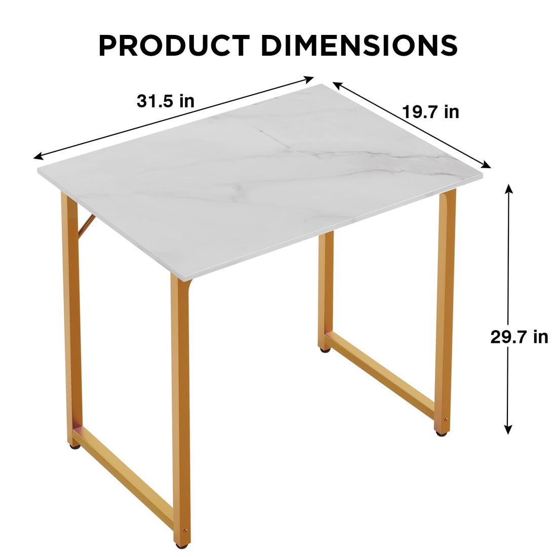PayLessHere 32" Black Computer Desk with Metal Frame
