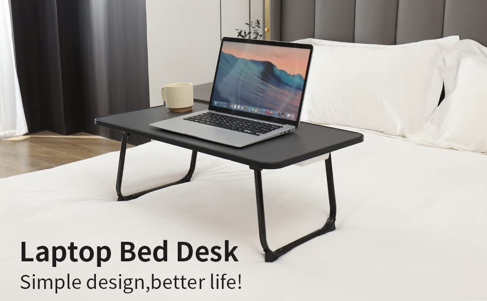 Extra Large 28"x16" Foldable Laptop Bed & Floor Table – Brown
