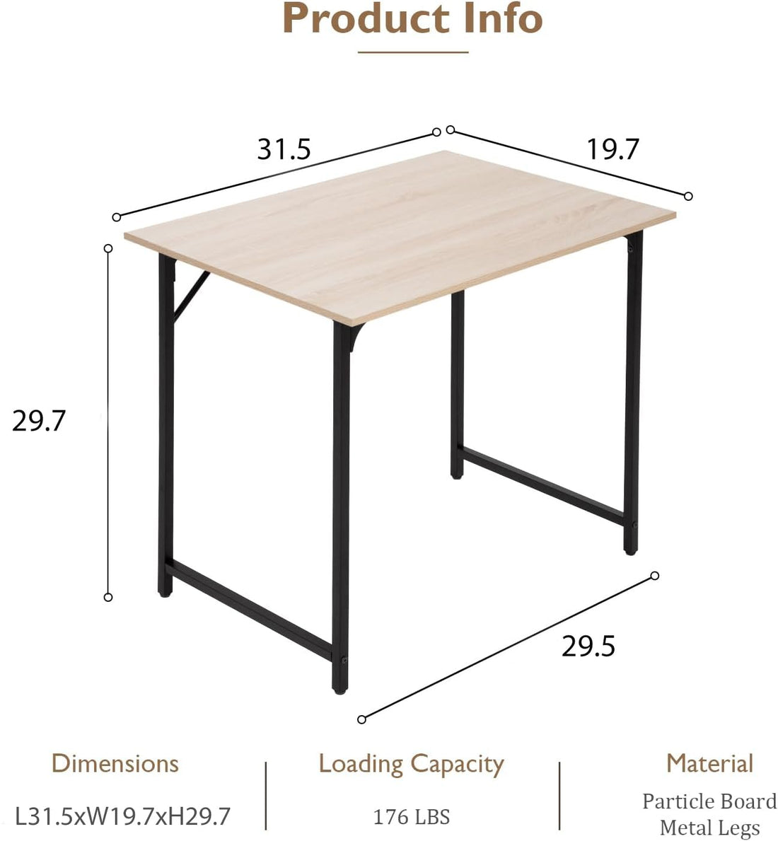 BestOffice 32" Modern Computer Desk, Black