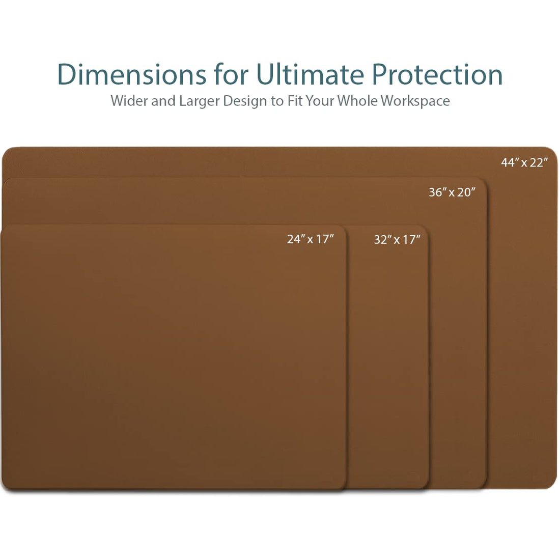 Leather Desk Pad 36"x20" – Dual-Sided Waterproof Mat, Black