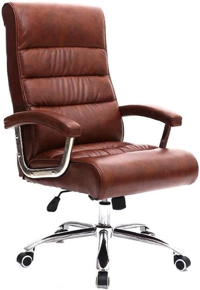 Executive Reclining Leather Office Chair, Apricot