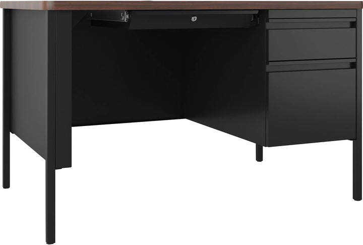Lorell Fortress Series Walnut Top Teacher's Desk