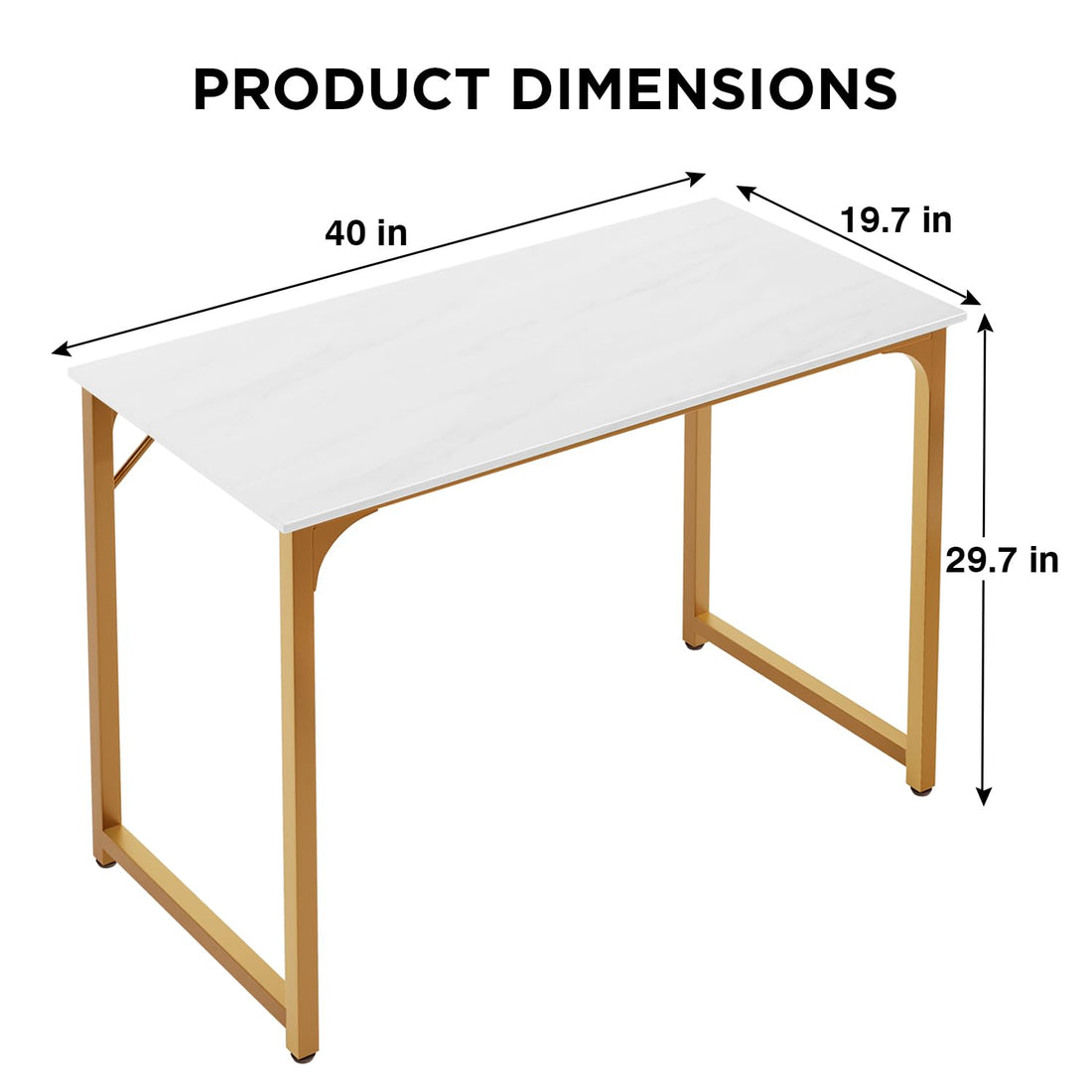 PayLessHere 32" Black Computer Desk with Metal Frame
