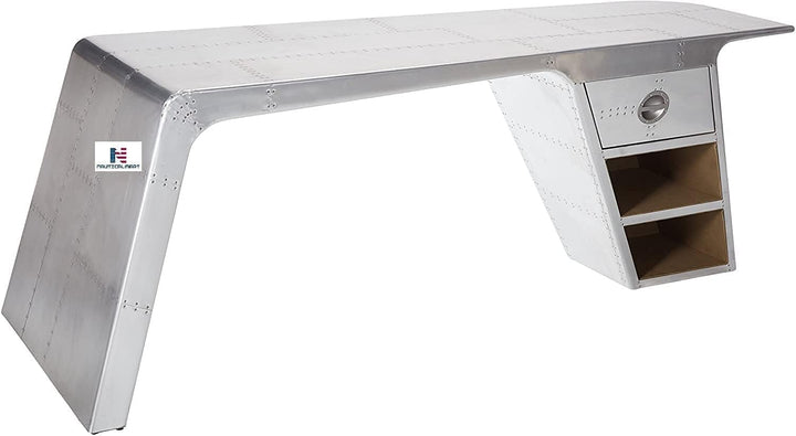 Vintage Handmade Aluminum Wing Desk