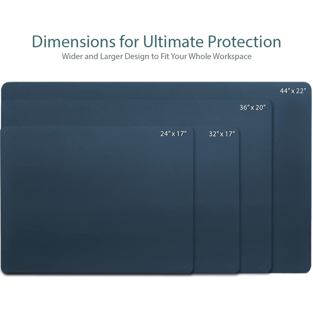 Leather Desk Pad 36"x20" – Dual-Sided Waterproof Mat, Black