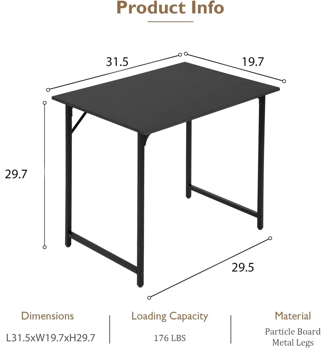 BestOffice 32" Modern Computer Desk, Black