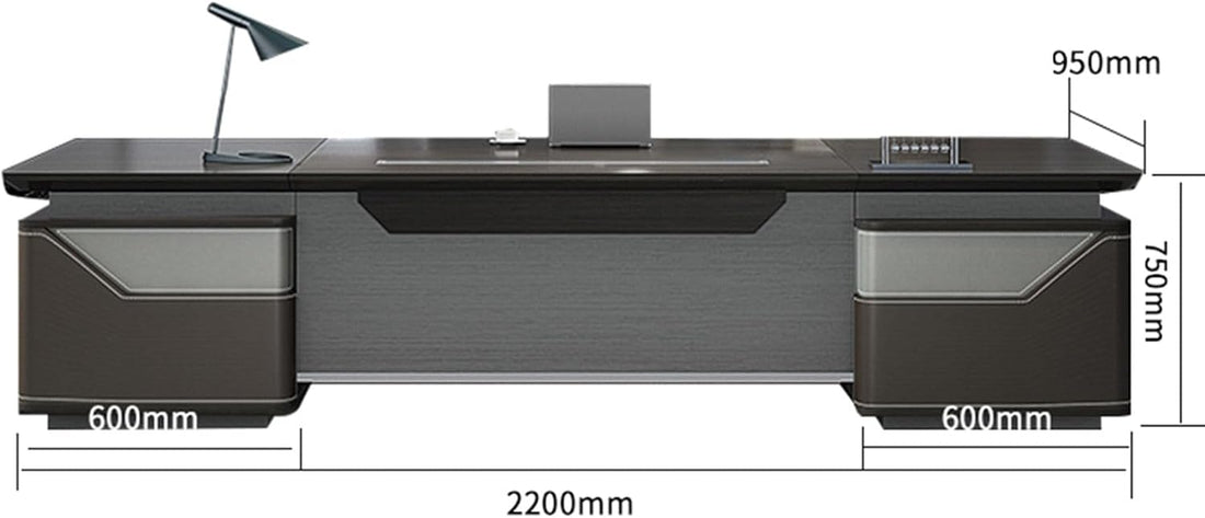 94" L-Shaped Executive Desk with Storage Cabinet
