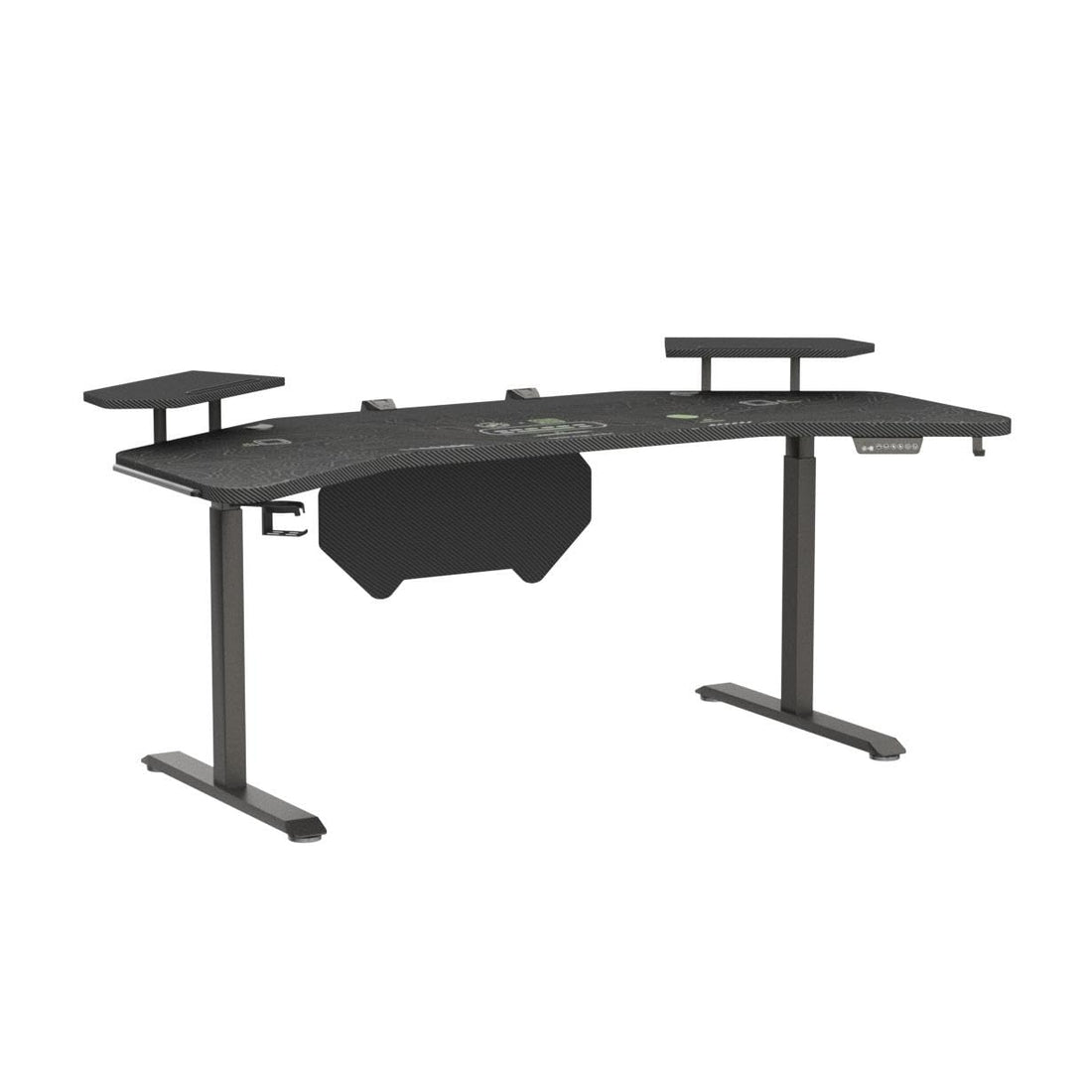 JWX 71" Dual Motor 4-Leg Standing Gaming Desk with LED