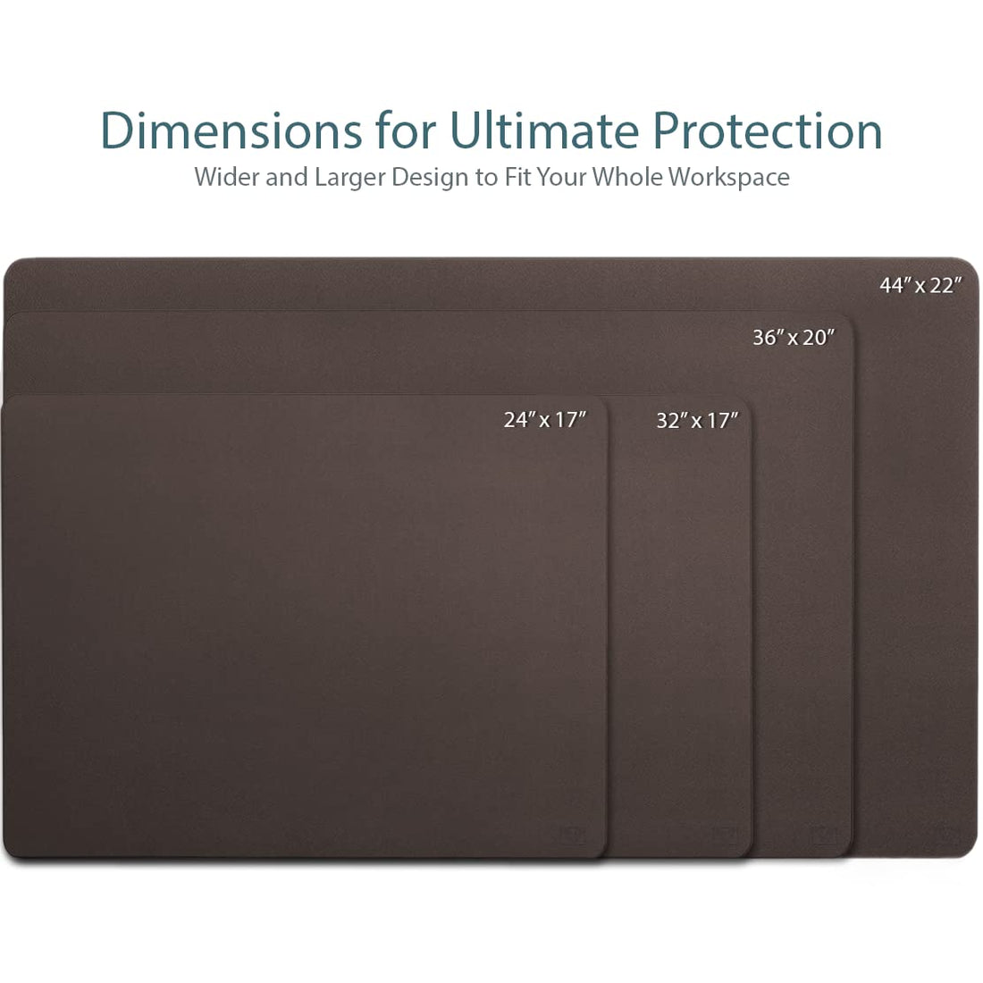 Leather Desk Pad 36"x20" – Dual-Sided Waterproof Mat, Black