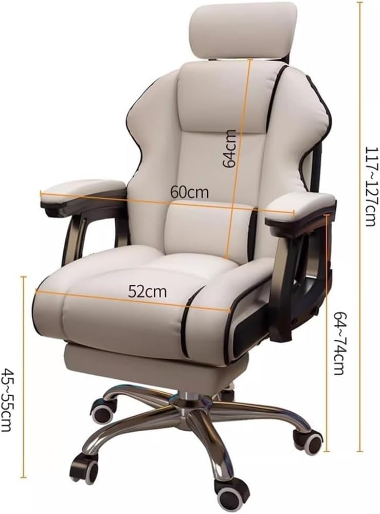 Ergonomic Executive Office Chair with Footrest, Black