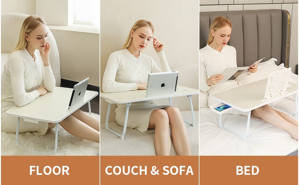 Extra Large 28"x16" Foldable Laptop Bed & Floor Table – Brown