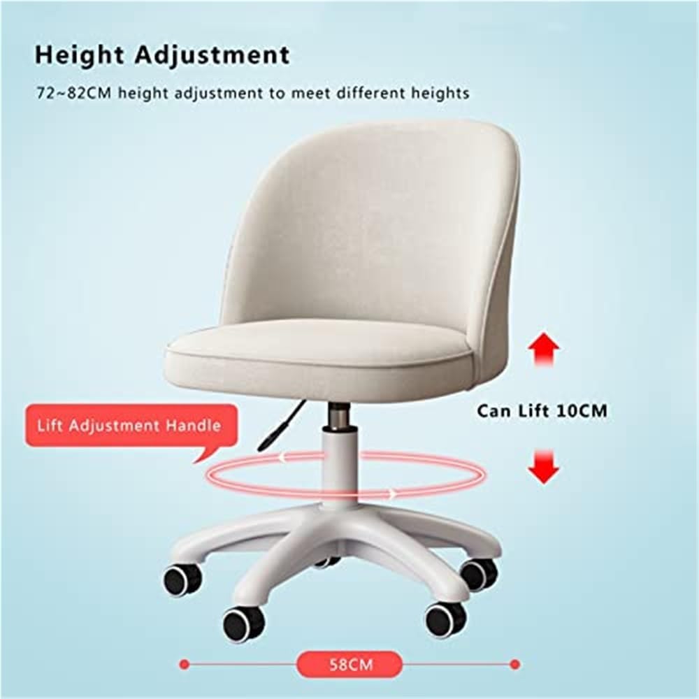 PU Leather Swivel Vanity Desk Chair, White