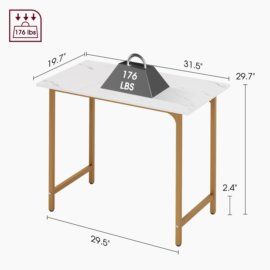 BestOffice 32" Modern Computer Desk, Black