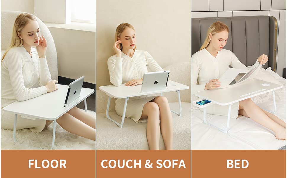 Extra Large 28"x16" Foldable Laptop Bed & Floor Table – Brown