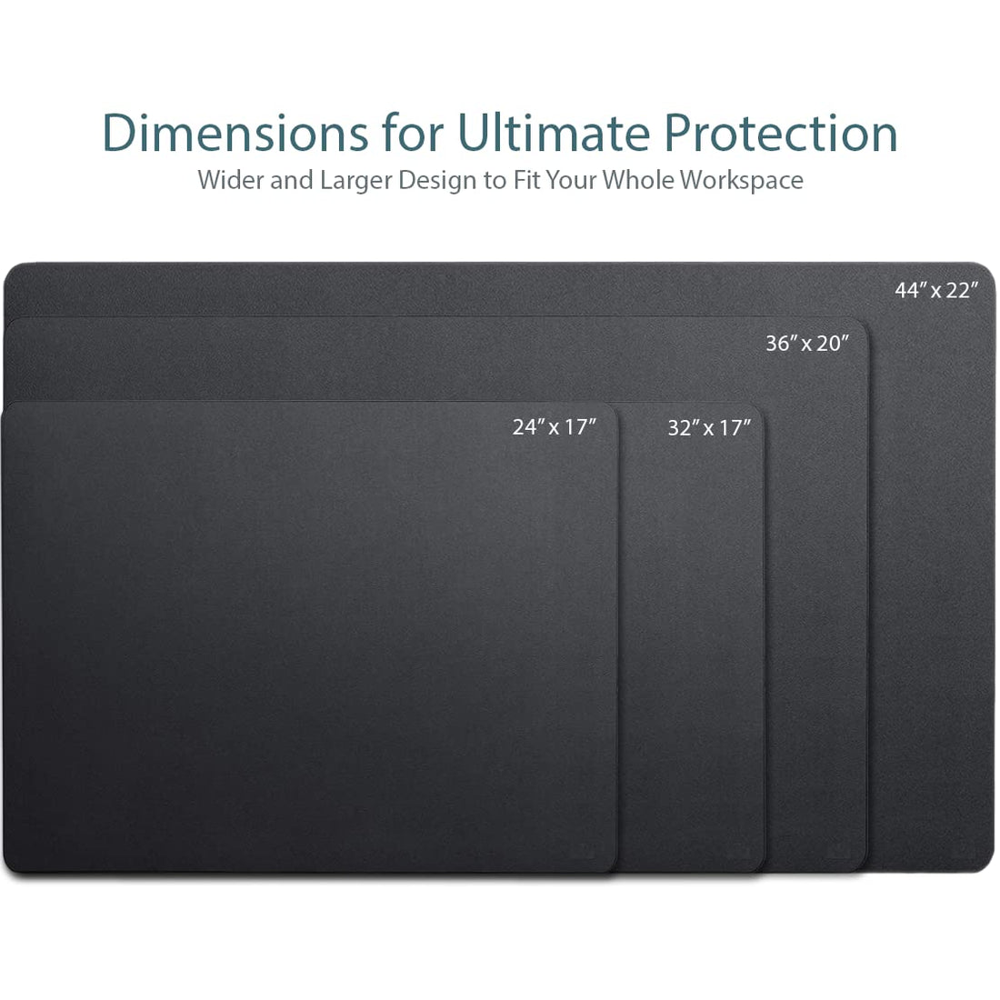 Leather Desk Pad 36"x20" – Dual-Sided Waterproof Mat, Black