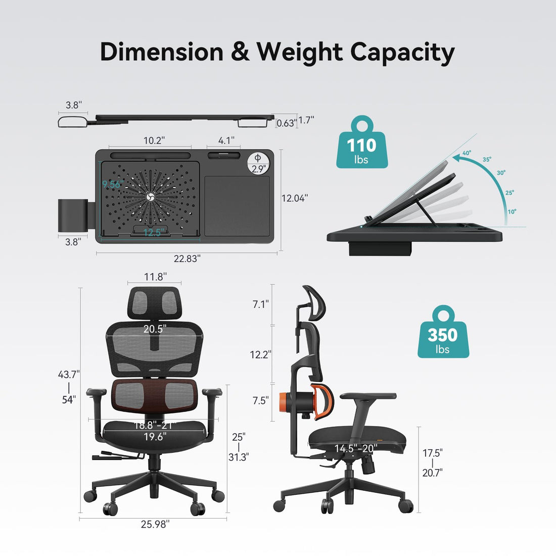 Newtral Ergonomic Office Chair, Gray