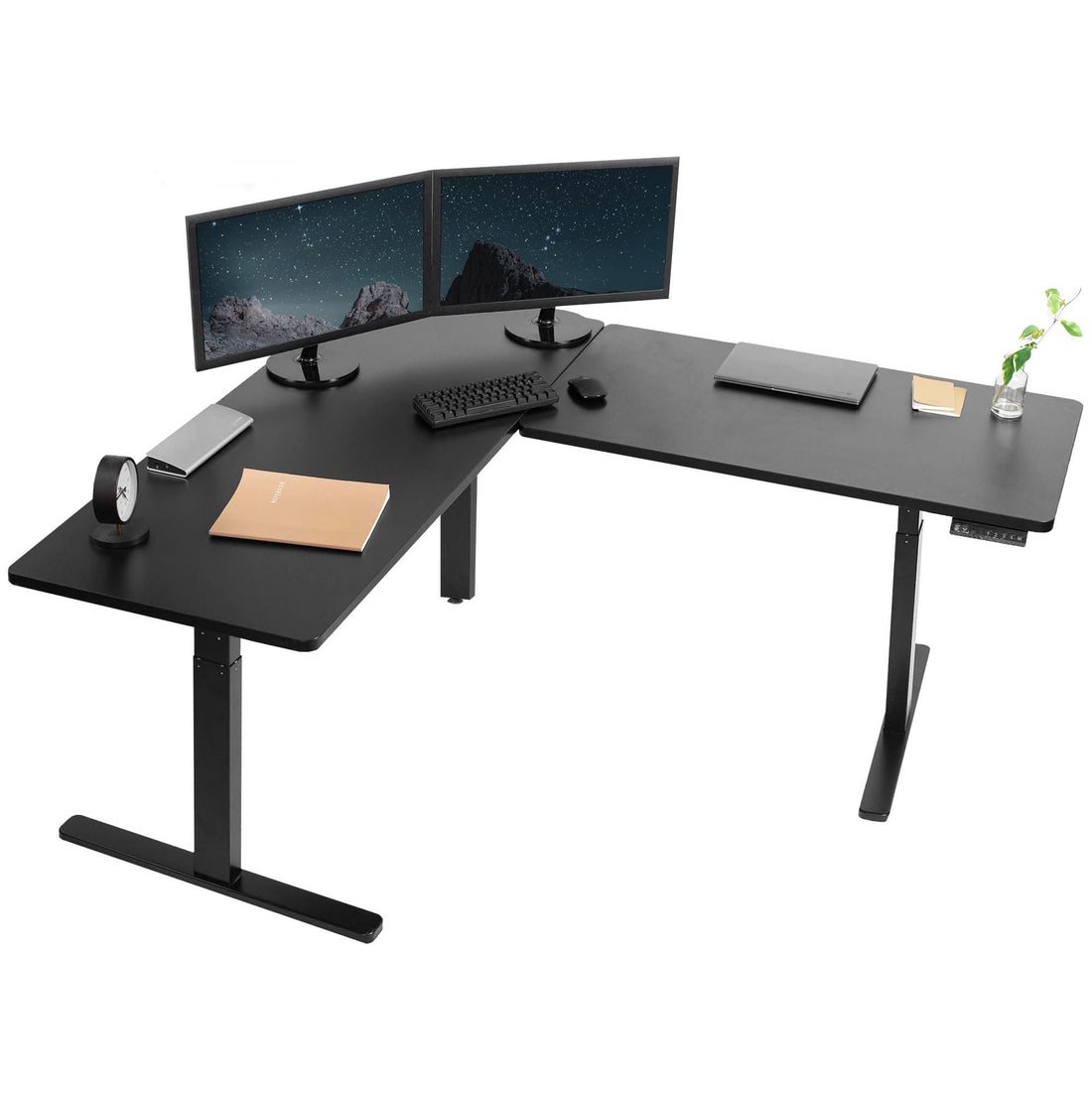 VIVO 83"x60" L-Shaped Electric Height Adjustable Desk