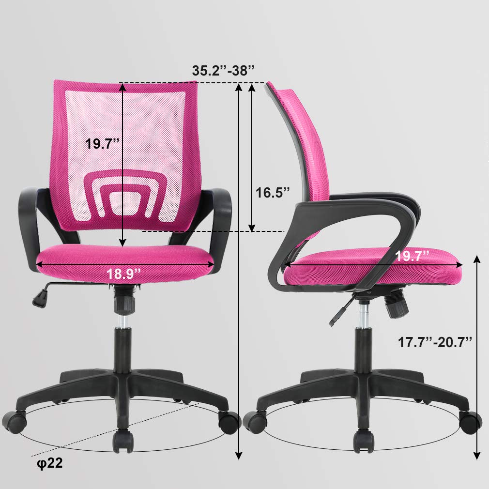 BestOffice Ergonomic Mid-Back Desk Chair – Black