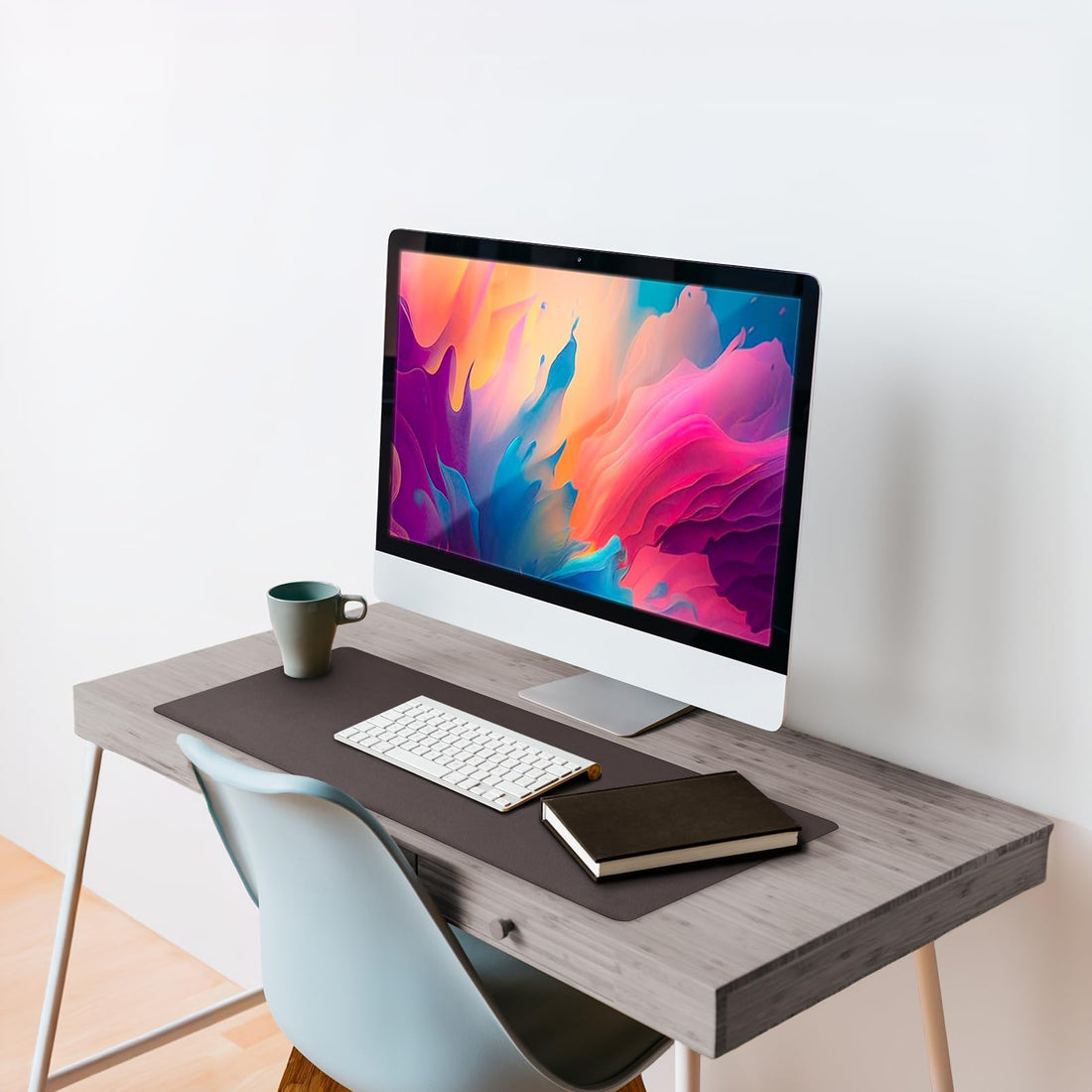 Leather Desk Pad 36"x20" – Dual-Sided Waterproof Mat, Black