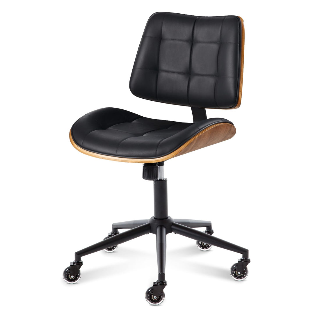 Armless Office Chair with Wheels, Beige