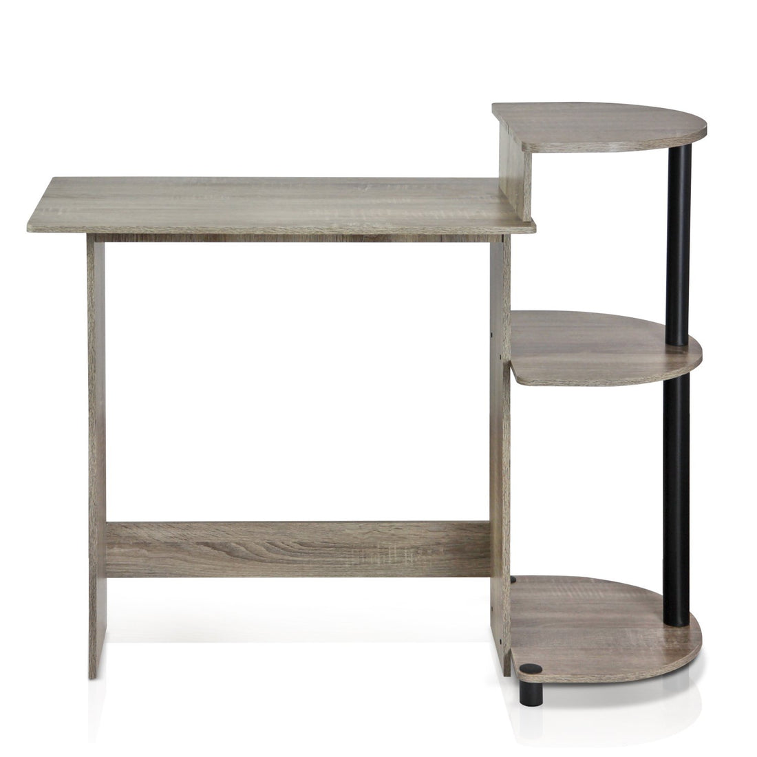 Furinno Compact Computer Desk, Walnut/Black
