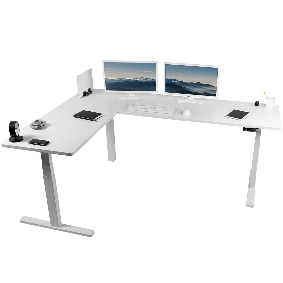 VIVO 83"x60" L-Shaped Electric Height Adjustable Desk