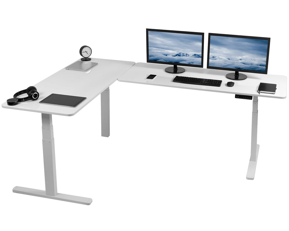 VIVO 83"x60" L-Shaped Electric Height Adjustable Desk
