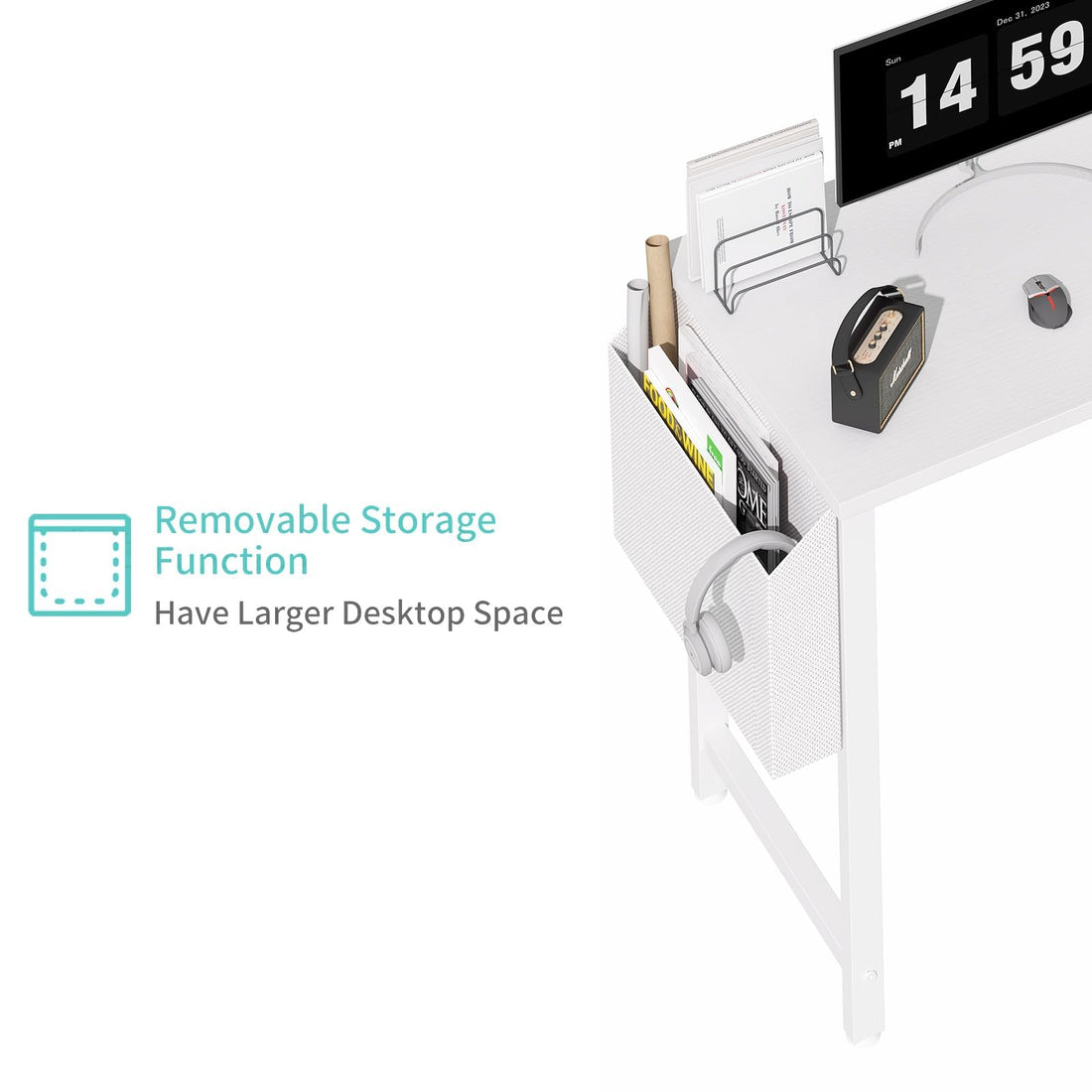 Lufeiya 40" White L-Shaped Desk