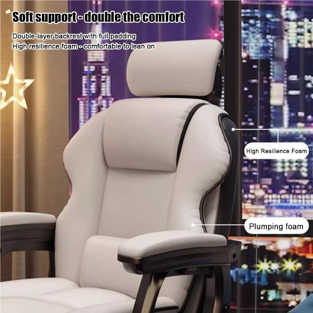 Ergonomic Executive Office Chair with Footrest, Black