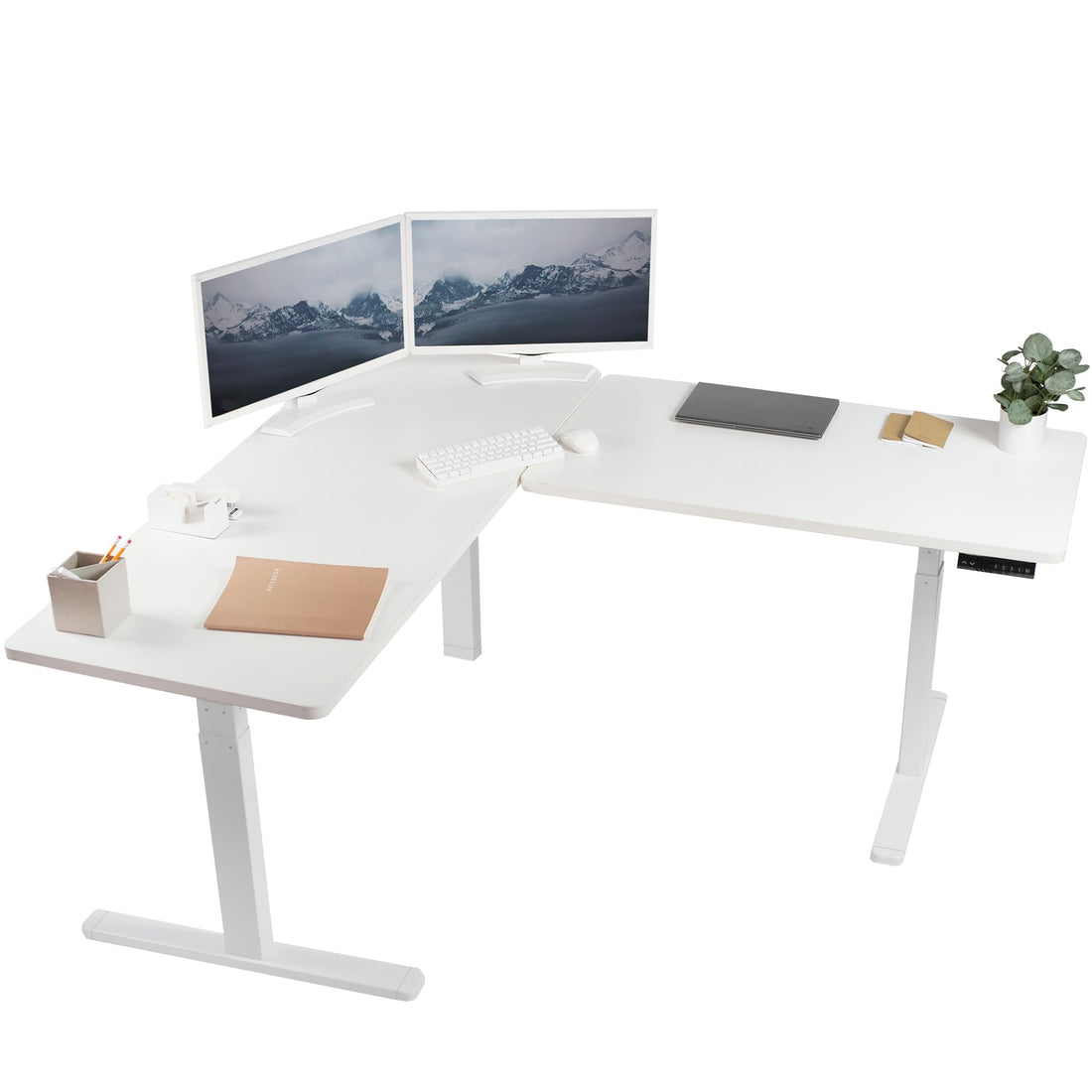 VIVO 83"x60" L-Shaped Electric Height Adjustable Desk