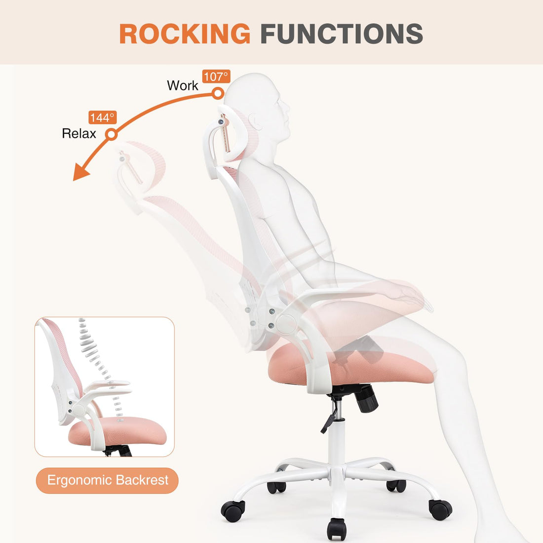 Sweetcrispy Ergonomic Mesh Office Chair, Black