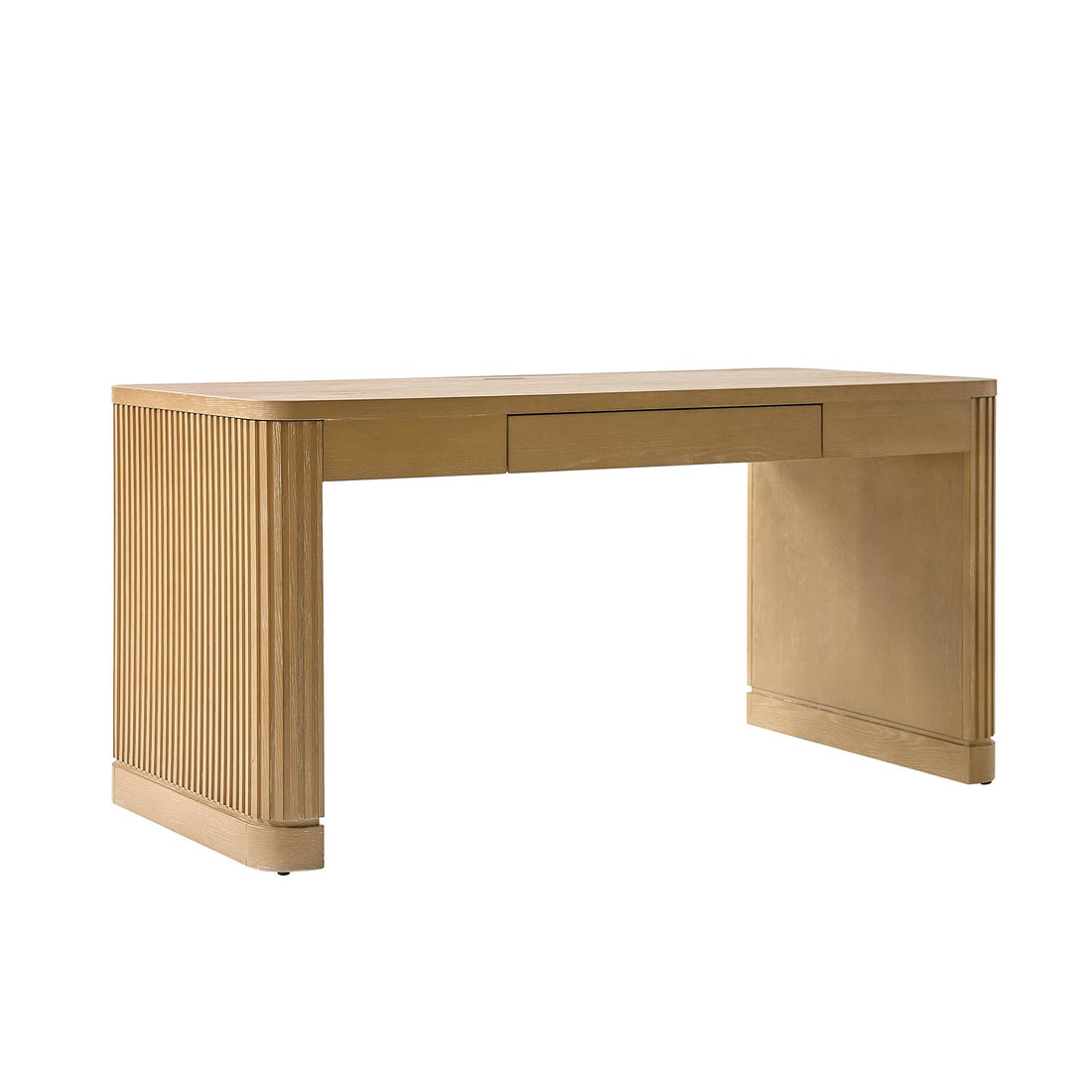HULALA HOME 60" Fluted Desk with Charging Station