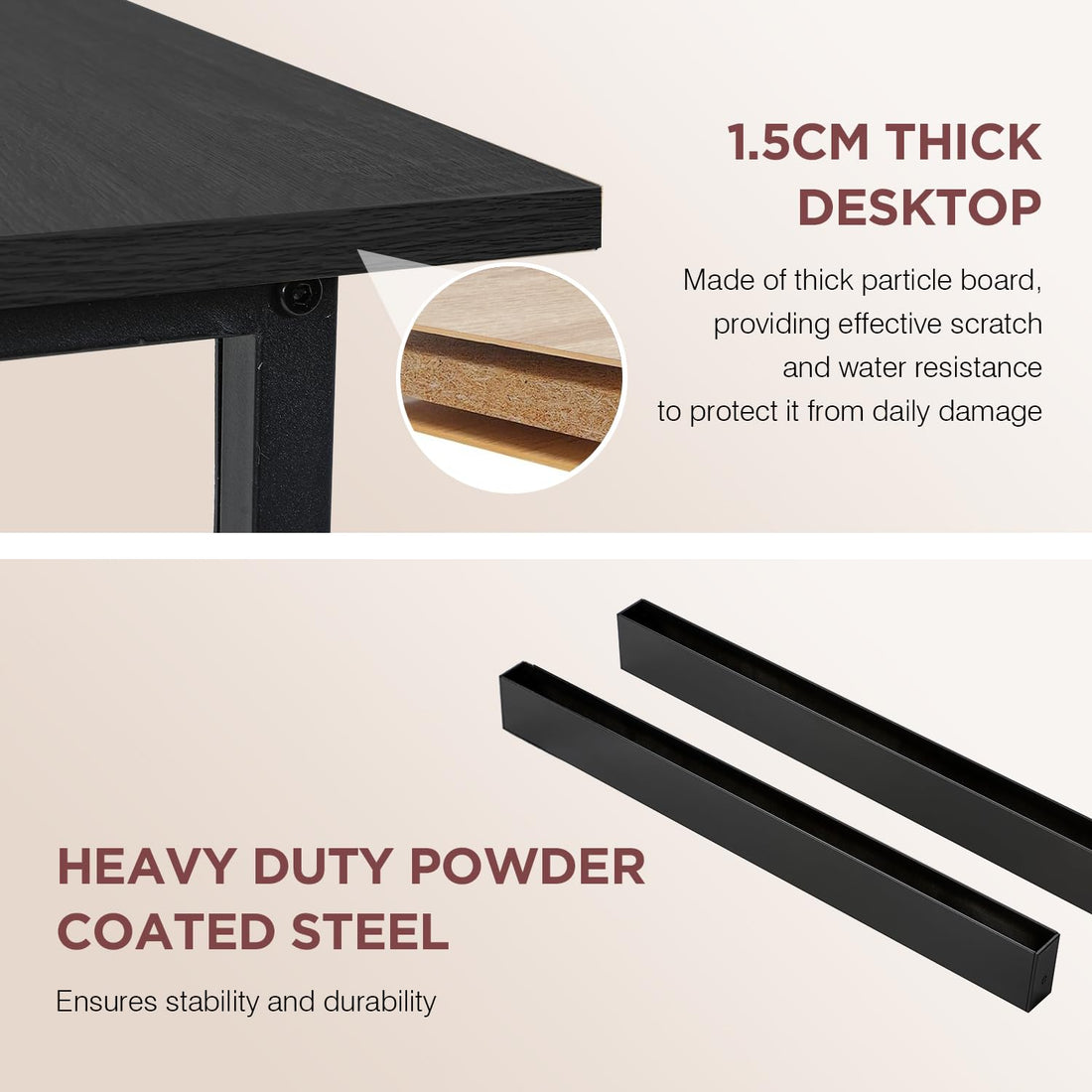PayLessHere 32" Black Computer Desk with Metal Frame