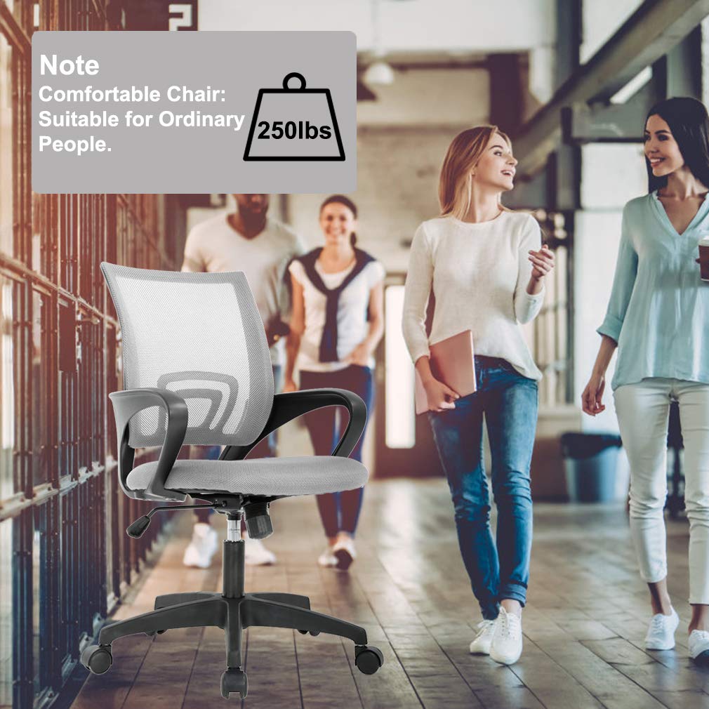 BestOffice Ergonomic Mid-Back Office Chair, Black