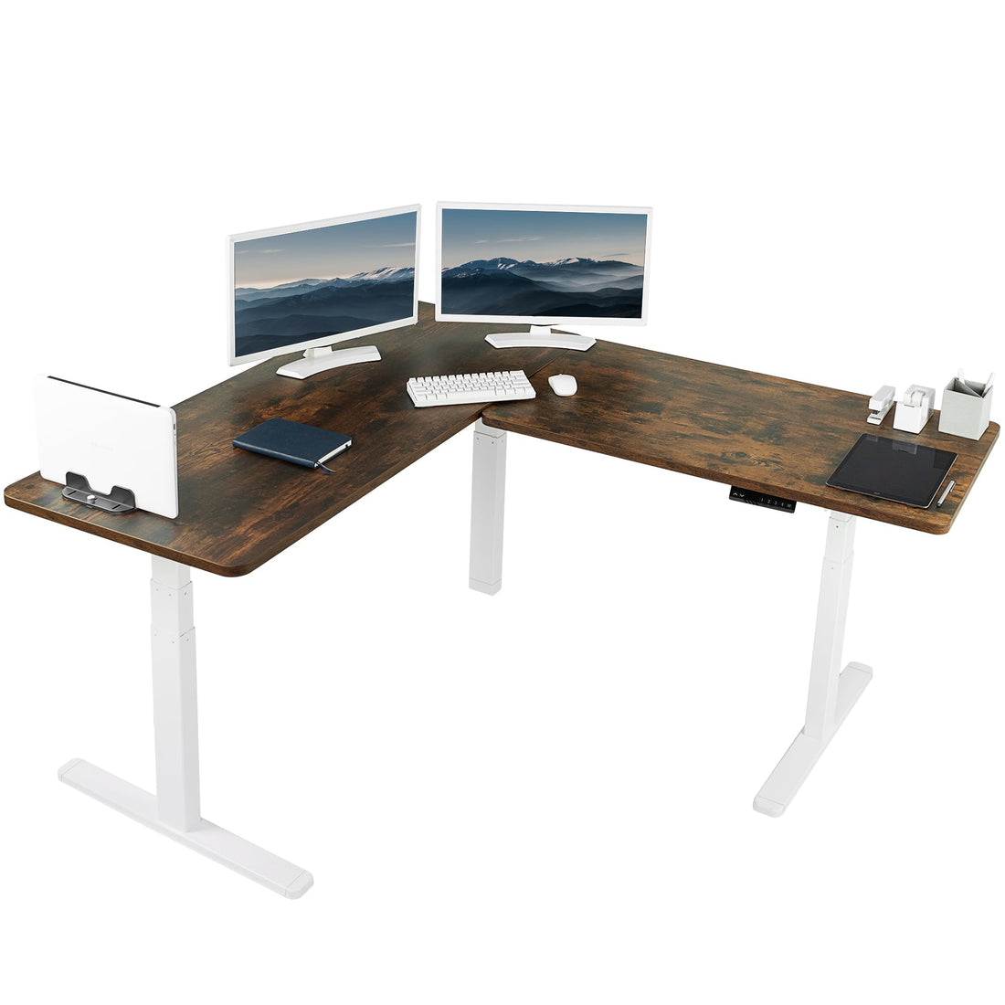 VIVO 83"x60" L-Shaped Electric Height Adjustable Desk