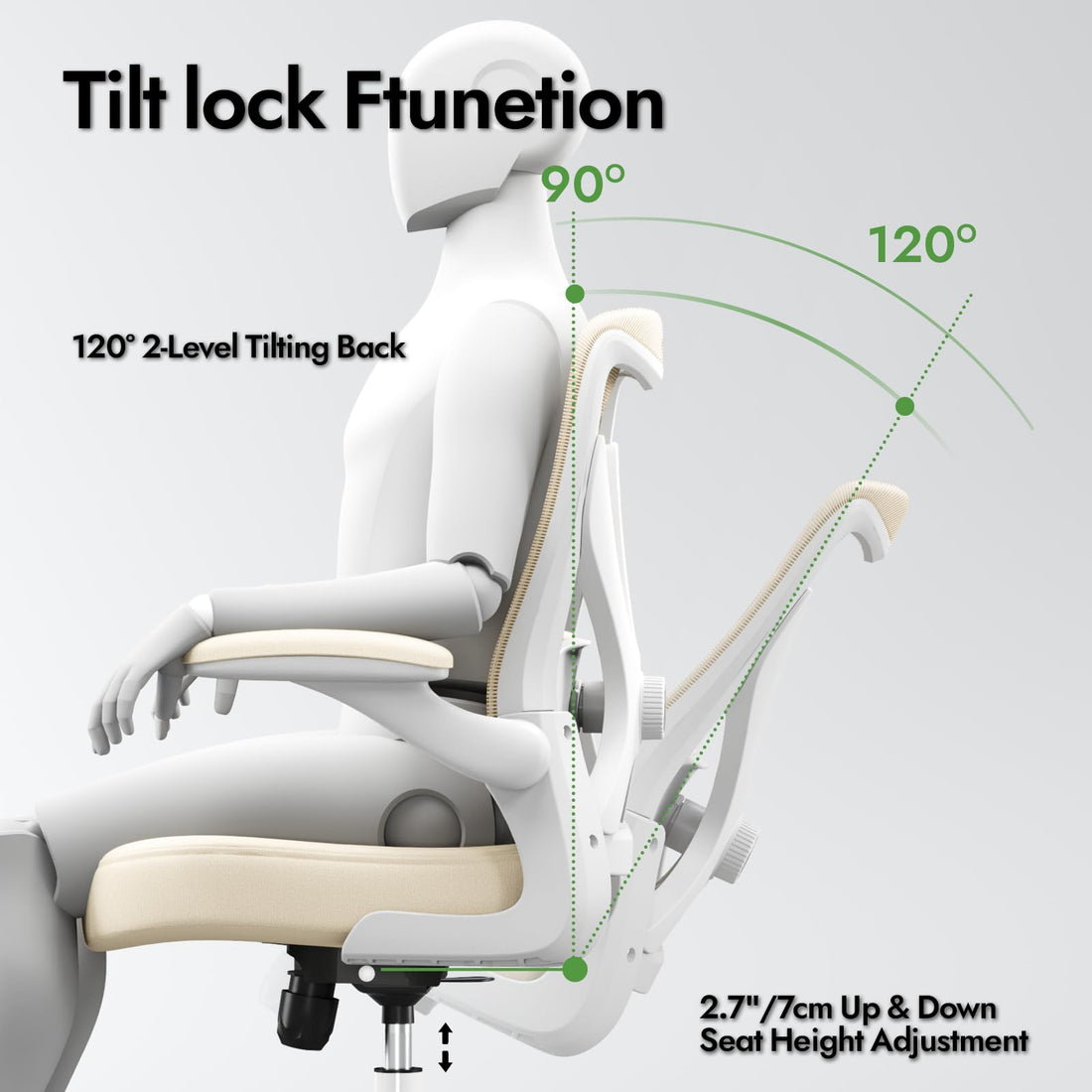 Ergonomic Office Chair, Grey Gold