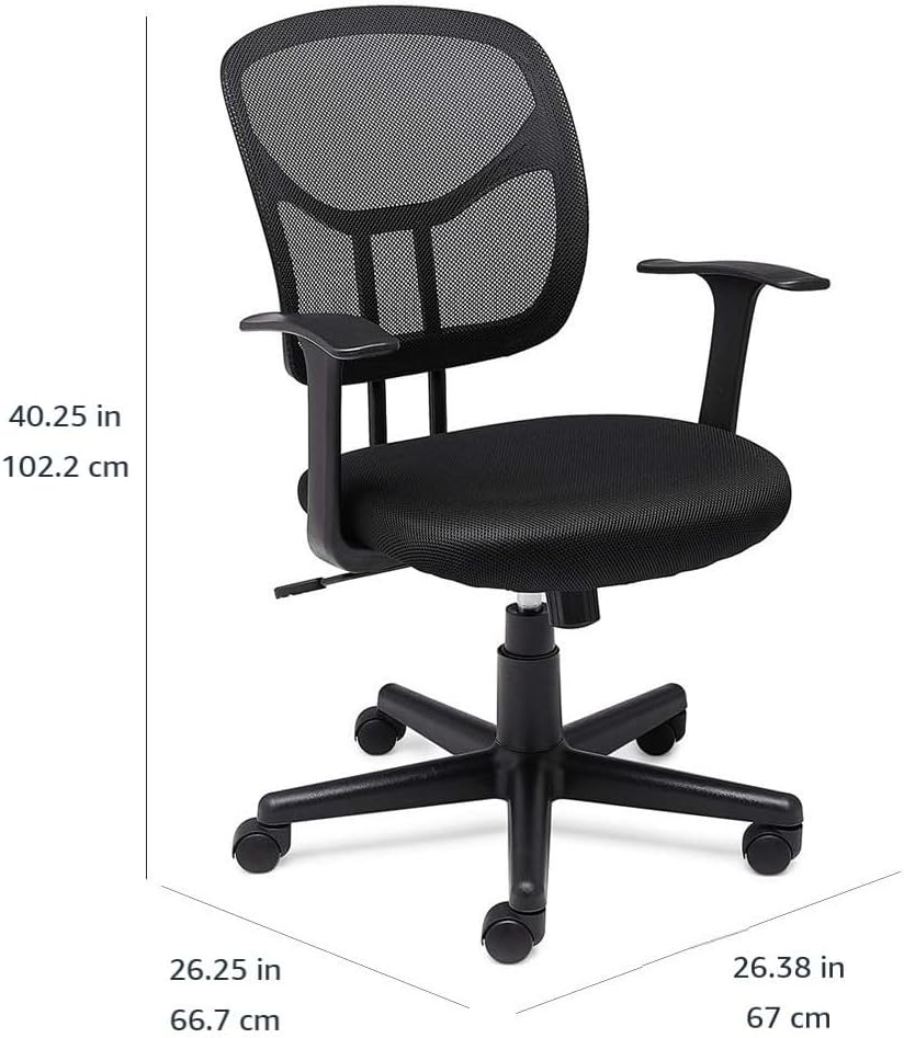Amazon Basics Mesh Mid-Back Office Chair, Black