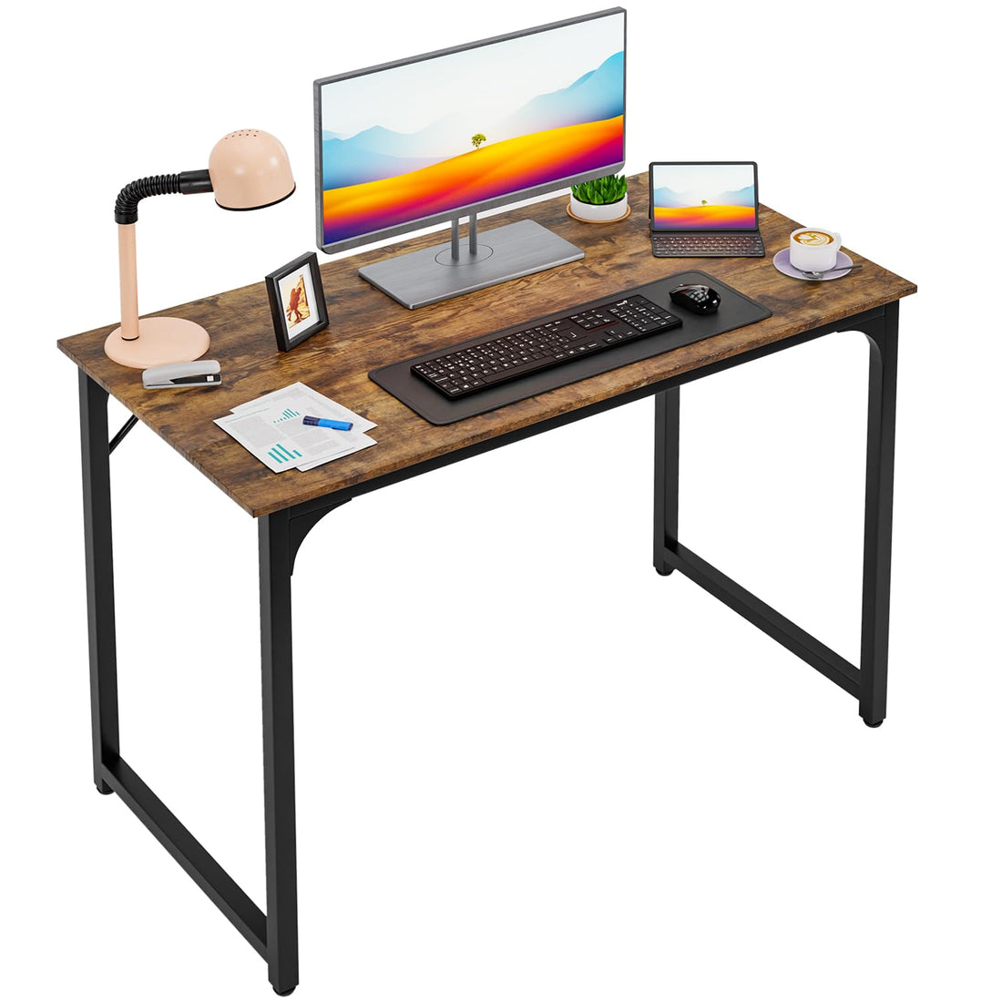 PayLessHere 32" Black Computer Desk with Metal Frame