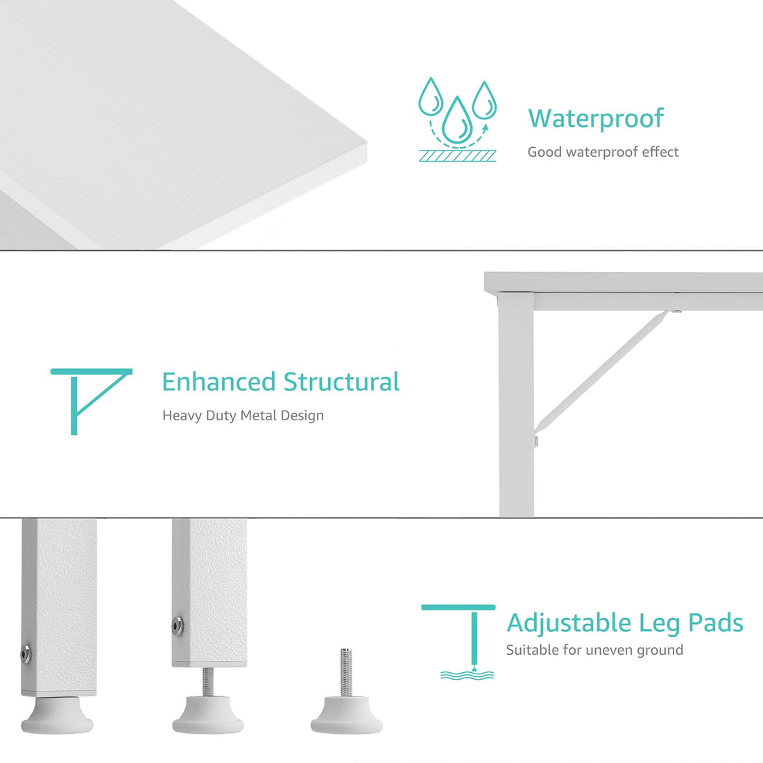 Lufeiya 40" White L-Shaped Desk