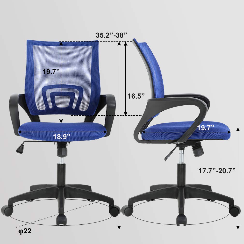 BestOffice Ergonomic Mid-Back Desk Chair – Black