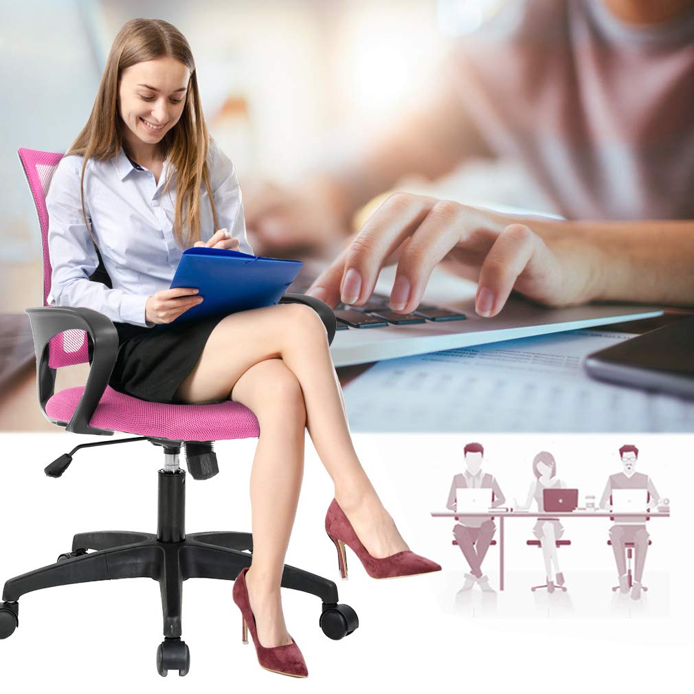 BestOffice Ergonomic Mid-Back Office Chair, Black
