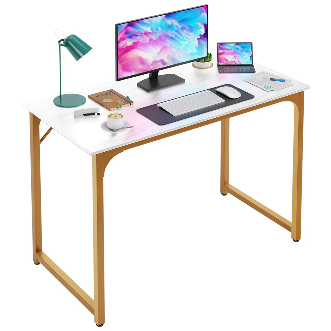 PayLessHere 32" Black Computer Desk with Metal Frame