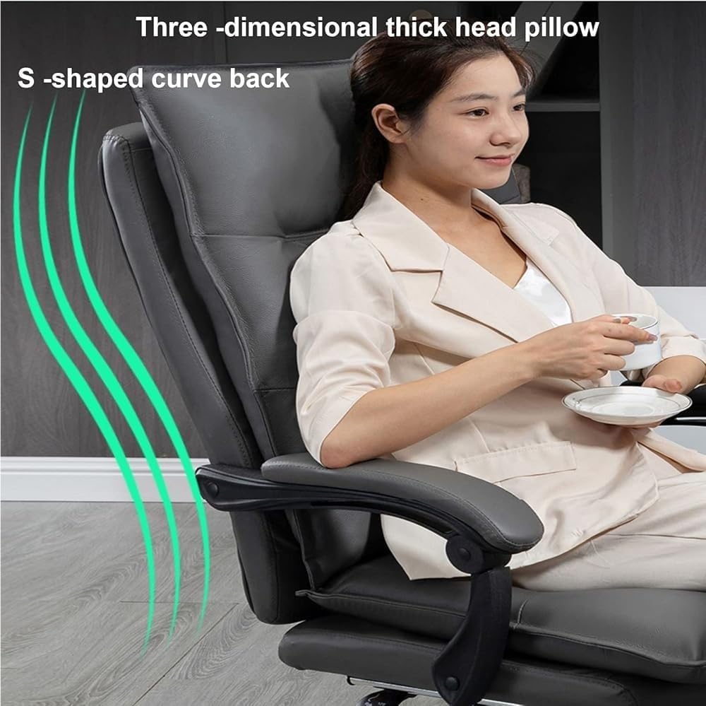 High Back Executive PU Leather Office Chair, Coffee